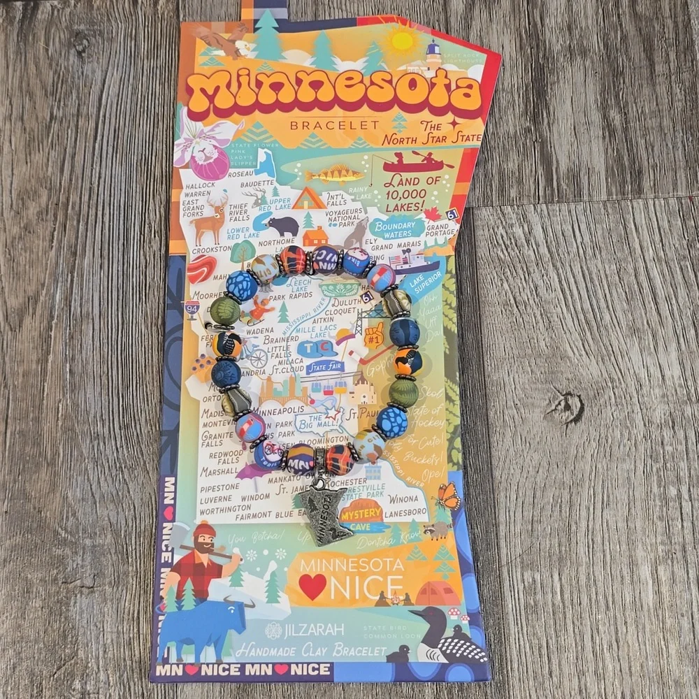 NWT‎ Jilzarah Handmade Minnesota Nice Pride Clay Bracelet